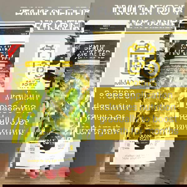 Bronte Heritage Olive Tree Fertiliser 120g – Slow-release granules for olive trees in pots & gardens. Promotes lush foliage & robust growth