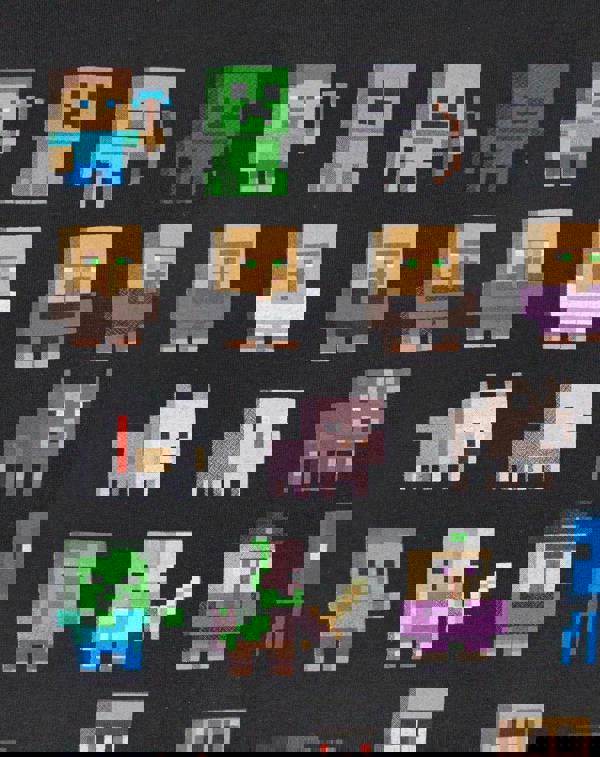 Minecraft Boys Black Sprites Short Sleeved T-Shirt