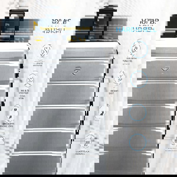 Flight Knight Set of 3 Hard Shell Suitcase Cabin & Check in Cases with TSA Lock