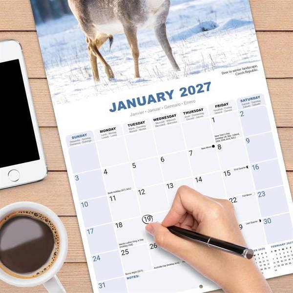 Seasons Calendar 2027, Wall Calendars, Month To View, Natural World, Gift