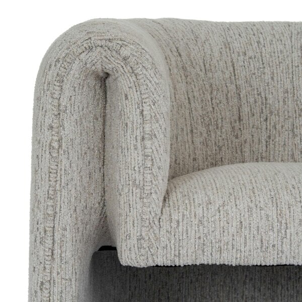 Wyld Haus Mirmande Soft Grey Minimalist Curved Accent Armchair