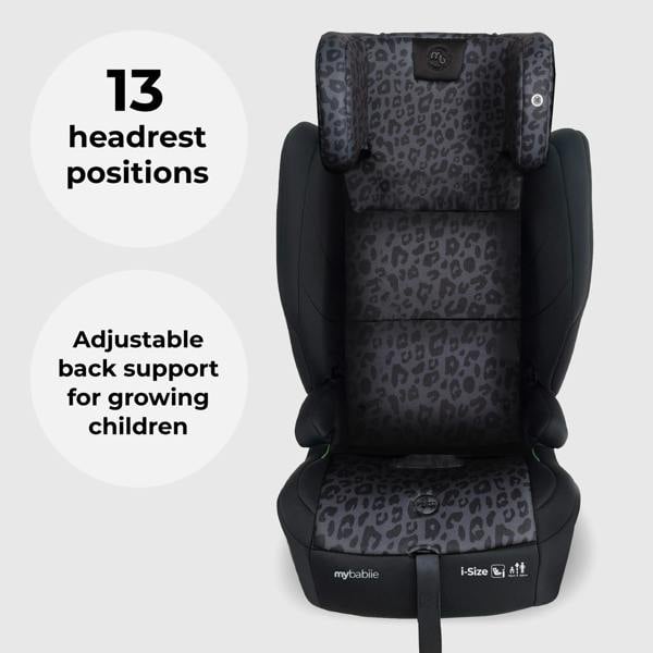 My Babiie MBCS80 Foldable Toddler to Booster R129 Car Seat with ISOFIX - Black Leopard