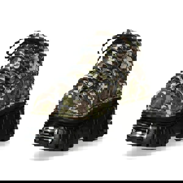 New Rock M-106-C169 Camouflage Leather Gothic Ankle Boots