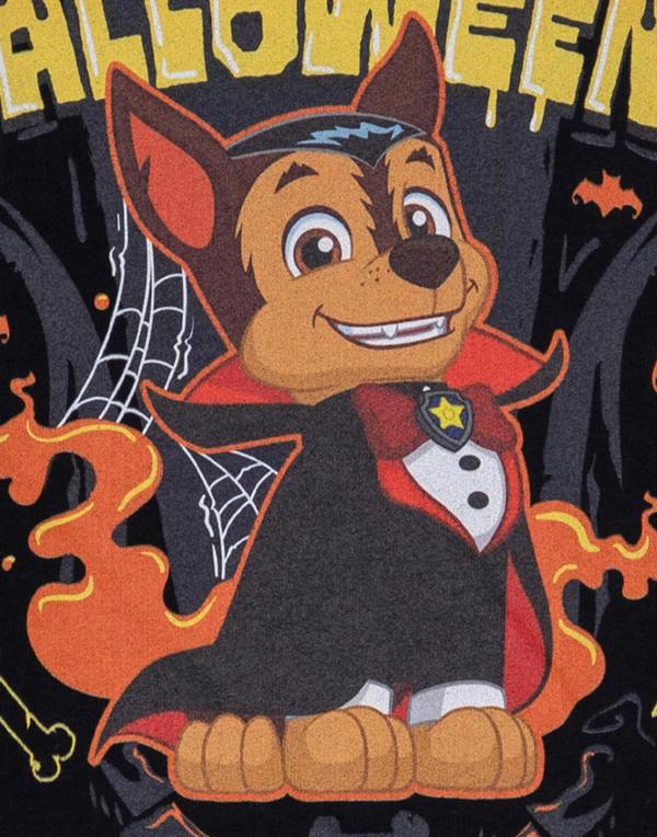 Paw Patrol Boys Black Howl For Halloween Short Sleeved T-Shirt