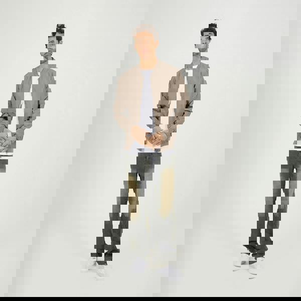 Brave Soul Taupe Bomber Jacket - Taupe Image 3