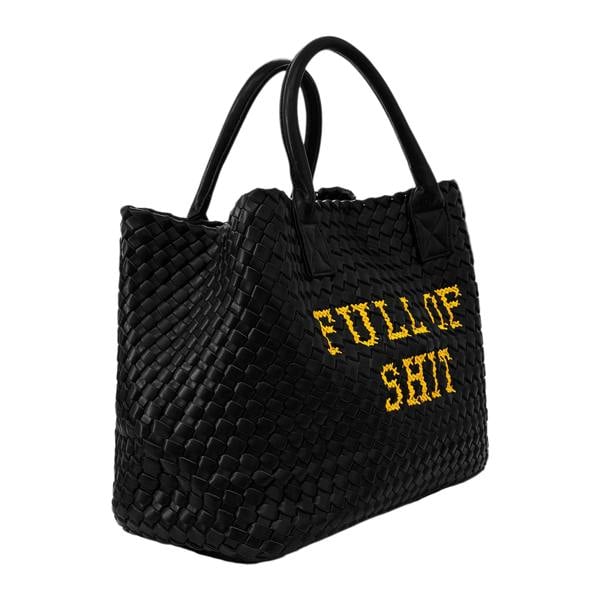 Lilly Loves Vegan FULL OF SHIT Woven Handbag