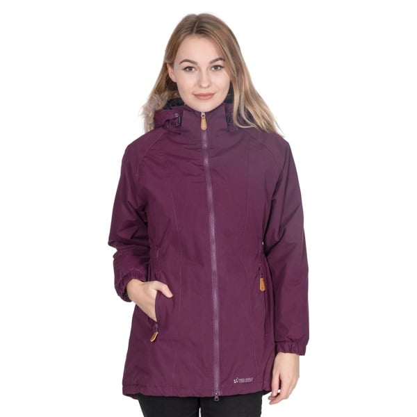 Trespass Womens/Ladies Celebrity Insulated Longer Length Fleece Lined Parka Jacket - Potent Purple