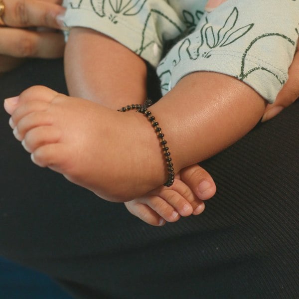 The Colourful Aura Adjustable Black Golden Beads Indian New Born Kids Nazaria Daily Bracelet