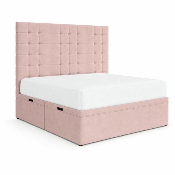 Great British Beds Perth Divan Ottoman Bed - Pink Plush
