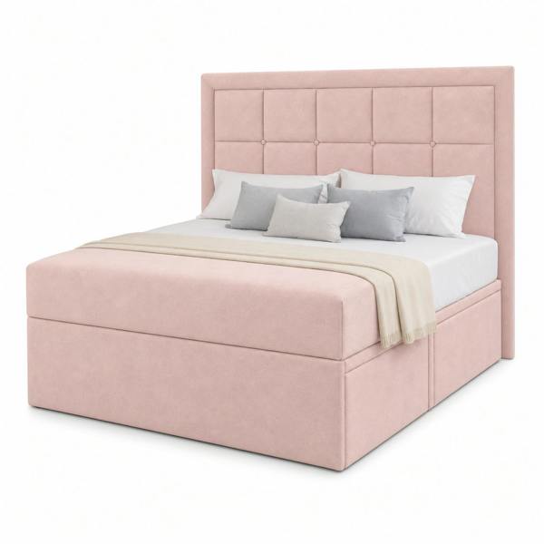 Great British Beds Romford Divan Bed - Pink Plush