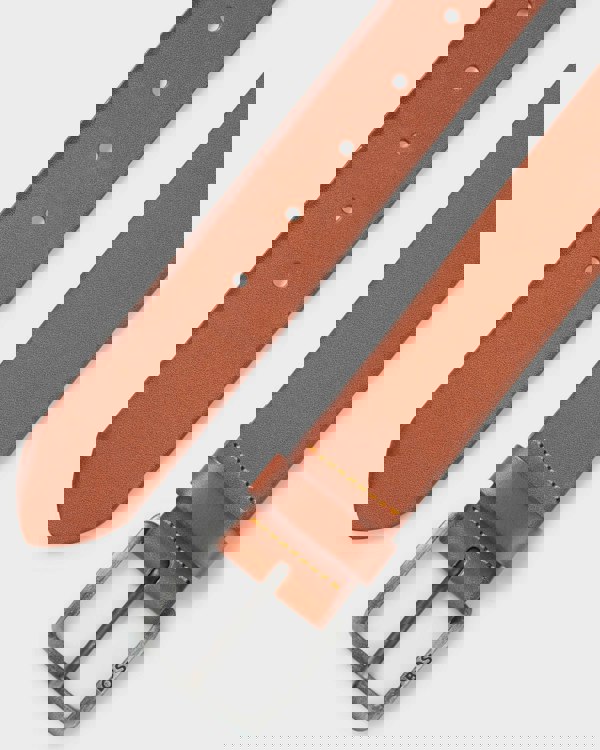 BOSS Orange Jeeko Mens Leather Belt with Logo Buckle - Medium Brown 210