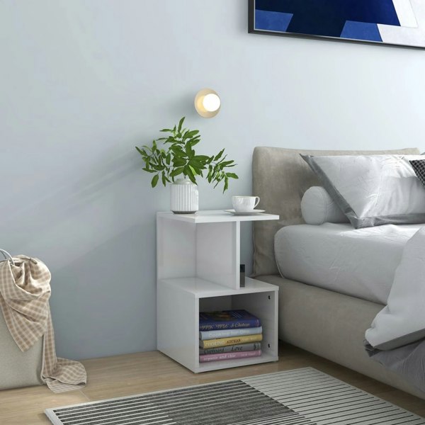 Berkfield Bedside Cabinets 2 pcs High Gloss White 35x35x55 cm Engineered Wood