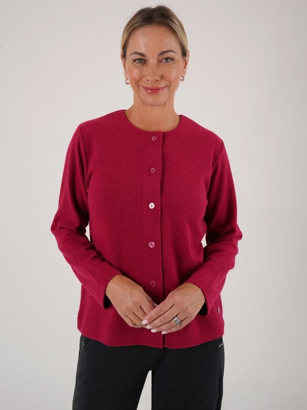 PennyPlain Long Sleeve Cardigan - Berry
