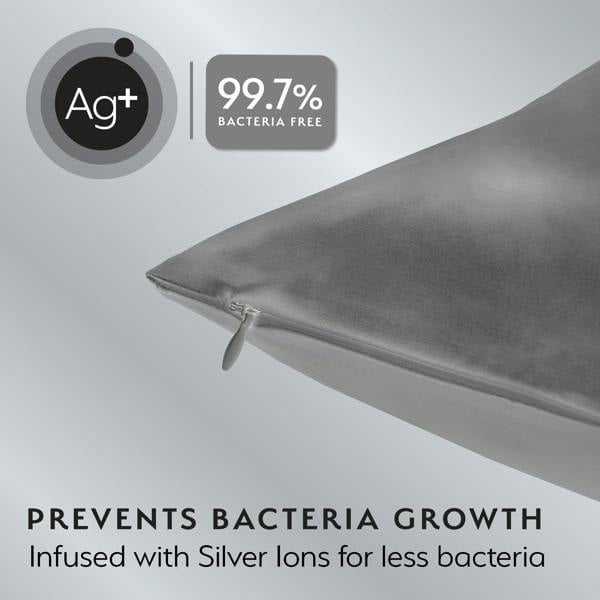 Silver Cloud Beauty Silver Cloud Charcoal Satin Pillowcase Twinpack