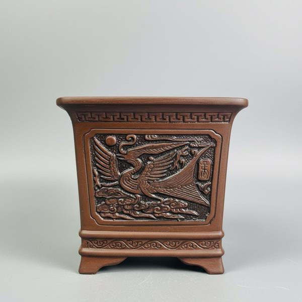 Yorkshire Bonsai 25cm Premium Unglazed Bonsai Pot | Cascade | 25cm x 25cm x 23cm | Brown
