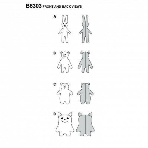 Burda Sewing Pattern 6303 Toys For Babies, S-M-L - Easy
