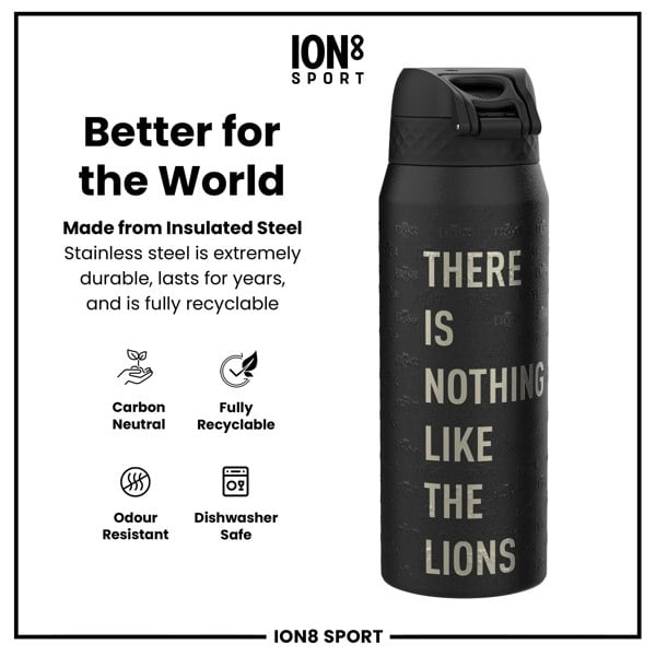 ION8 Lions X ION8 Insulated Steel Water Bottle, British & Irish Lions, Nothing Like The Lions, 750ml (24oz)