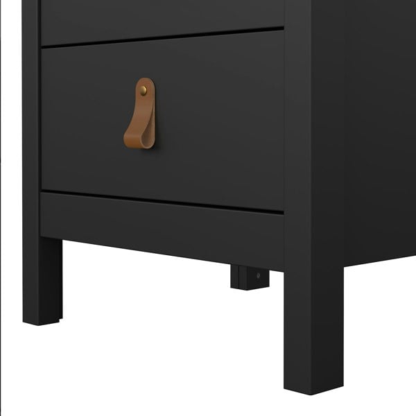 Furniture To Go Barcelona Bedside Table 3 Drawers in Matt Black