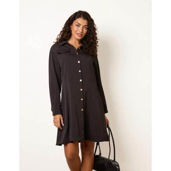 Blue Vanilla Crepe Fit & Flare Mini Dress