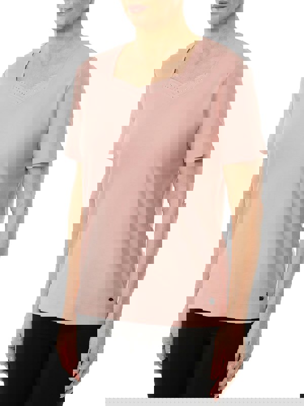 PennyPlain Diamante Sweetheart Neck Top - Dusk