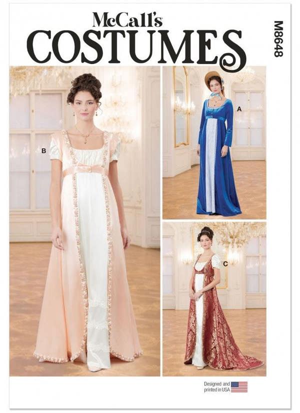 McCalls 8648 Paper Sewing Pattern – Women's Costume, Dress & Coat, Intermediate