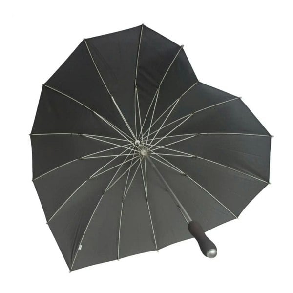 Soake Grey Heart Shaped Umbrella Under View