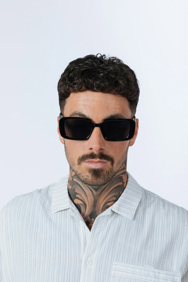 SVNX Rectangle Sunglasses in Black