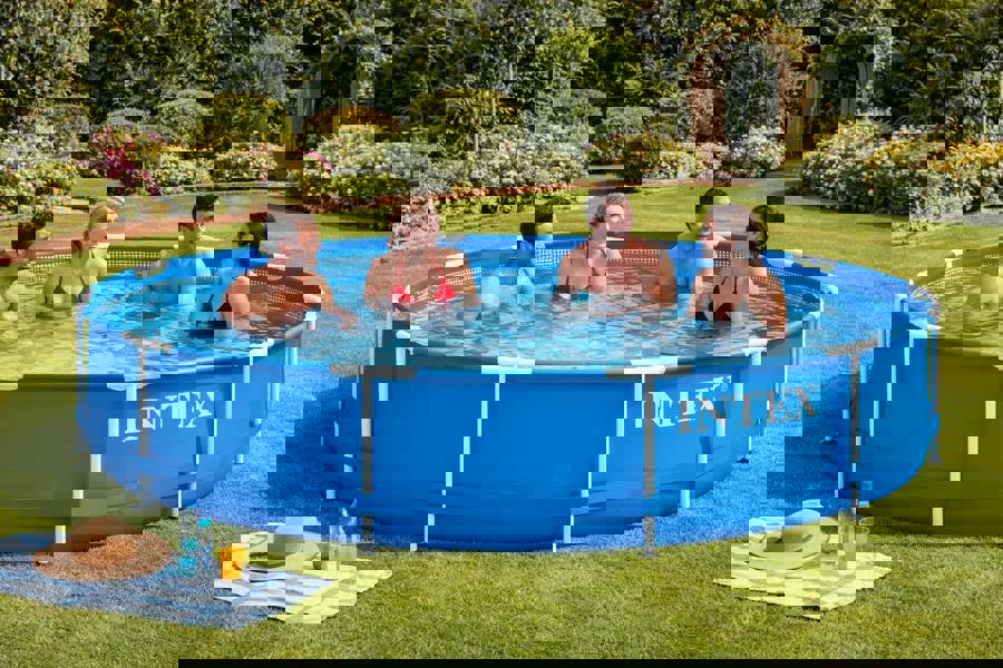 Intex Metal Frame Pool And A Pool Cover - 10FT