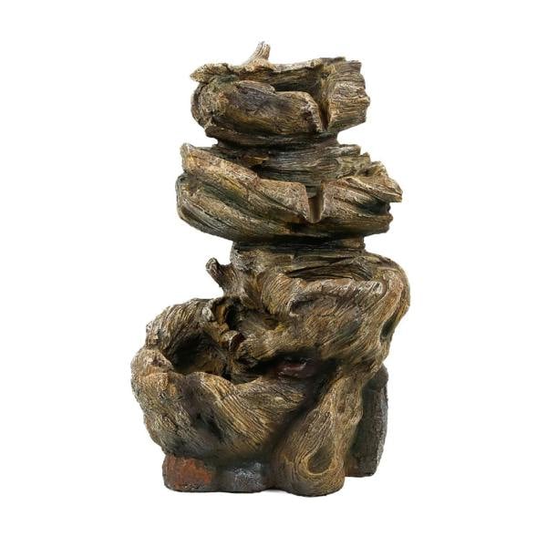 Gardenwize Solar Powered Rock Stack Water Feature with Battery Backup & LED Lights