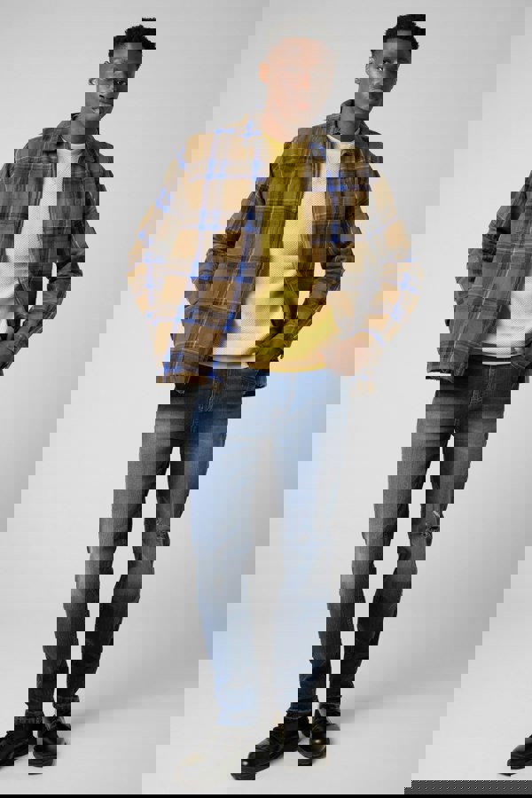 ENORSIA Men's Yarn Dyed Flannel Shacket