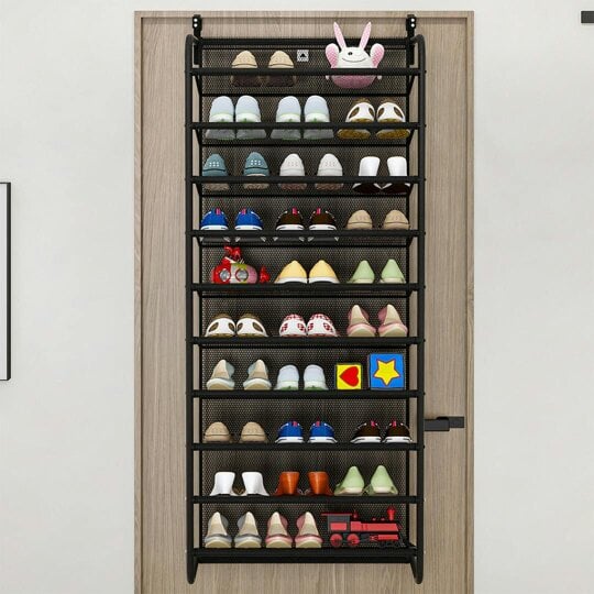 Havendro Over Door Shoe Rack Wall Hanging Closet Organizer Storage Stand Black