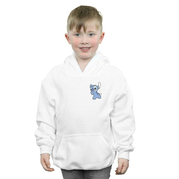 Disney Boys Lilo And Stitch Stitch Backside Breast Print Hoodie - White