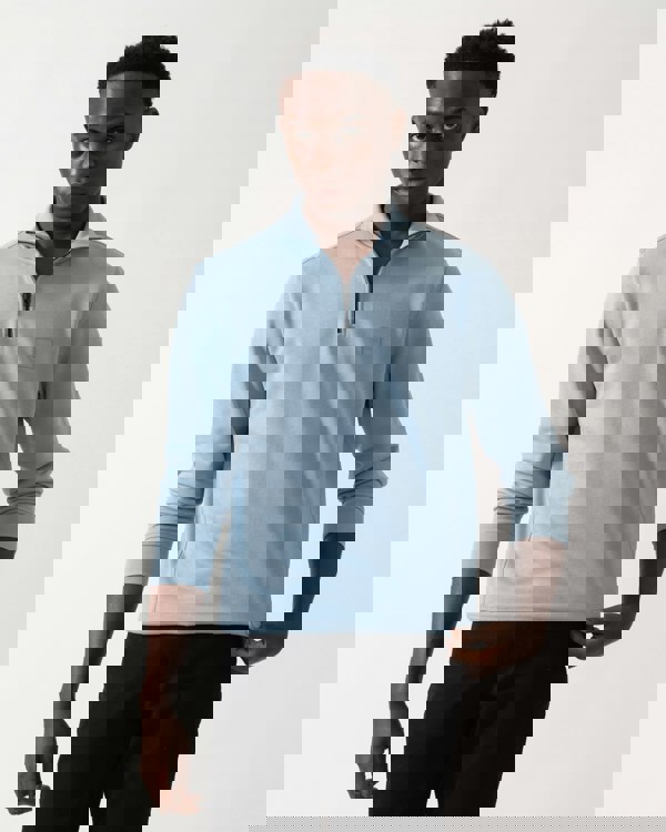 BOSS Orange Zetrust Mens 1/4 Zip Sweatshirt - Light/Pastel Blue 451