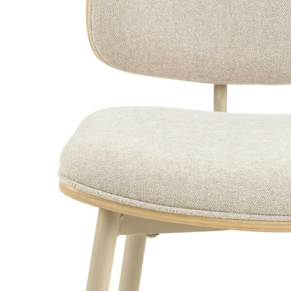 Wyld Haus Set of 2 Nairobi Dining Chair Beige Chenille and Oak Veneer