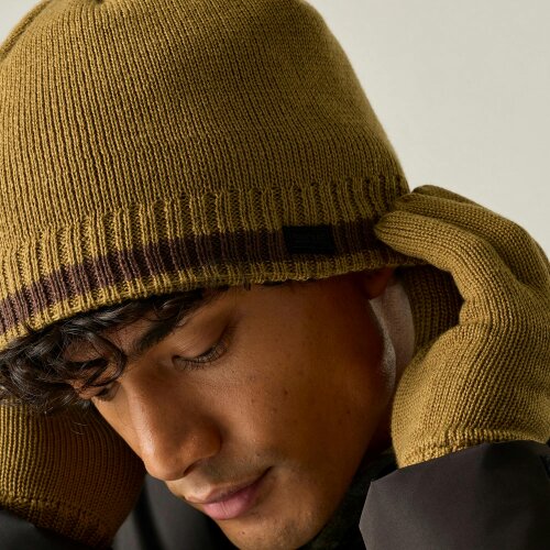 Regatta Mens Balton IV Beanie - Wood Brown/Coffee Grounds - One Size - Wood Brown/Coffee Grounds - 100% Acrylic