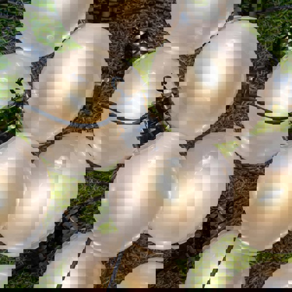 Samuel Alexander 4.5m Set of 10 Frosted Ball Style Cap String Lights with Filament in Warm White