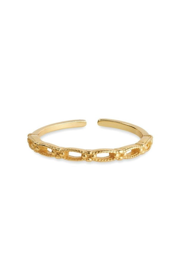 14K Gold Promise Link Stacking Ring - Rings - Elk & Bloom