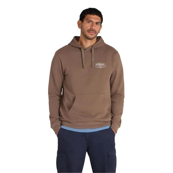 Animal Mens River Logo Hoodie - Brown - 