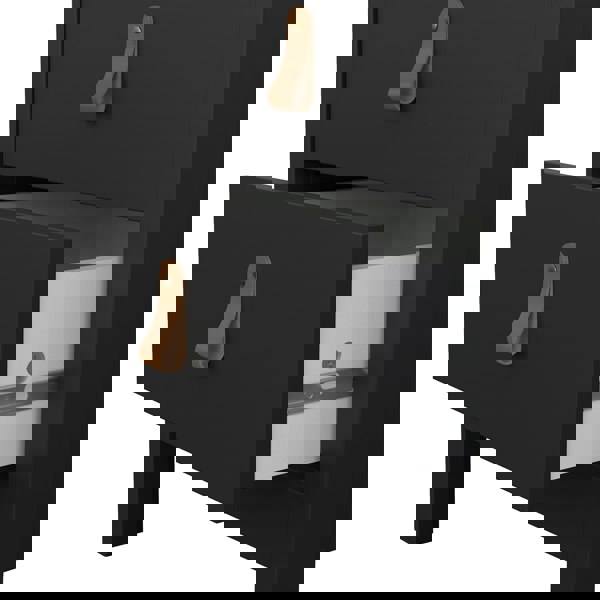 Furniture To Go Barcelona Bedside Table 2 drawers in Matt Black