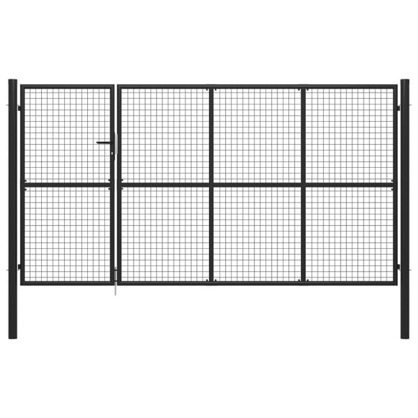 Berkfield Garden Gate Steel 350x150 cm Anthracite