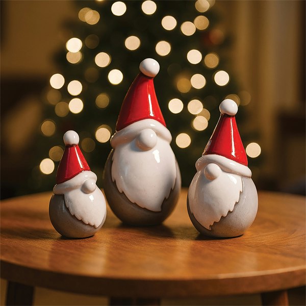 St Helens Ceramic Plump Gonk Family Display, Set of 3