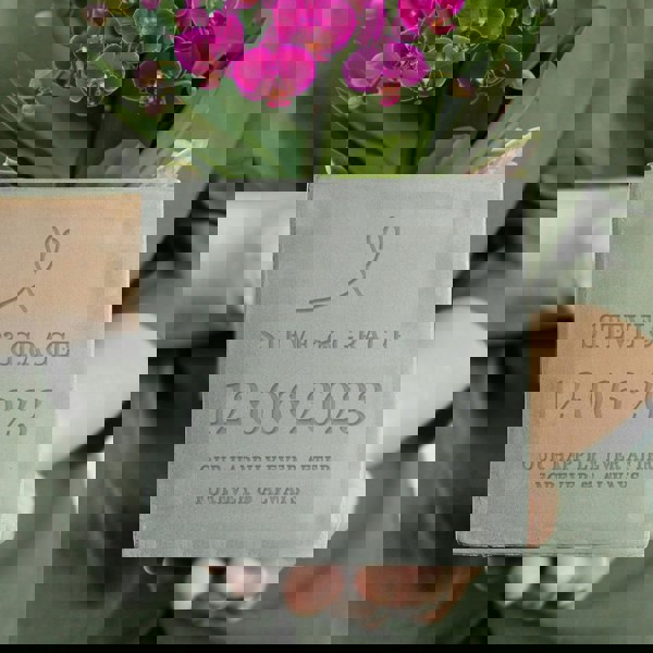 Personalised Memento Company Personalised Special Date Concrete Plant Pot