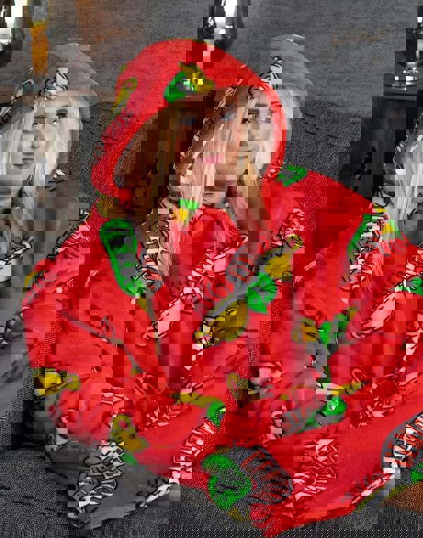 Friends Unisex Red Central Perk Logo Blanket Hoodie