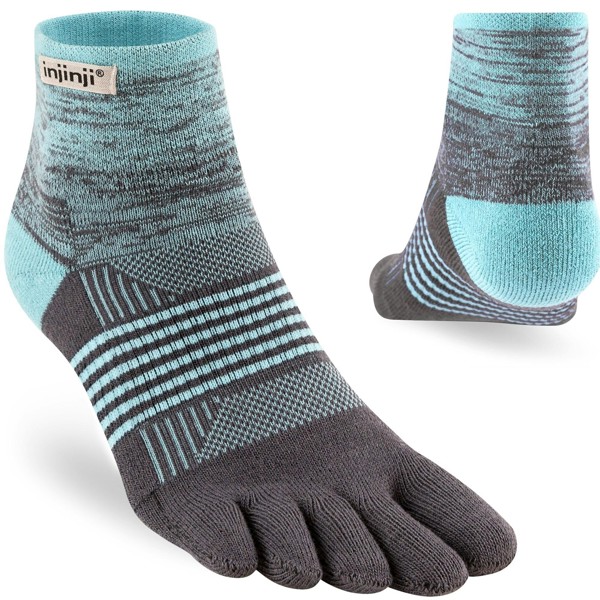 Injinji Women's Mid-Weight Trail Run Toe Socks {INJ-WTR} - Seascape Blue