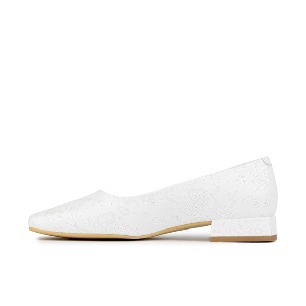 Embassy London Ballerina - Wedding White - Women's low heel leather ballet flat