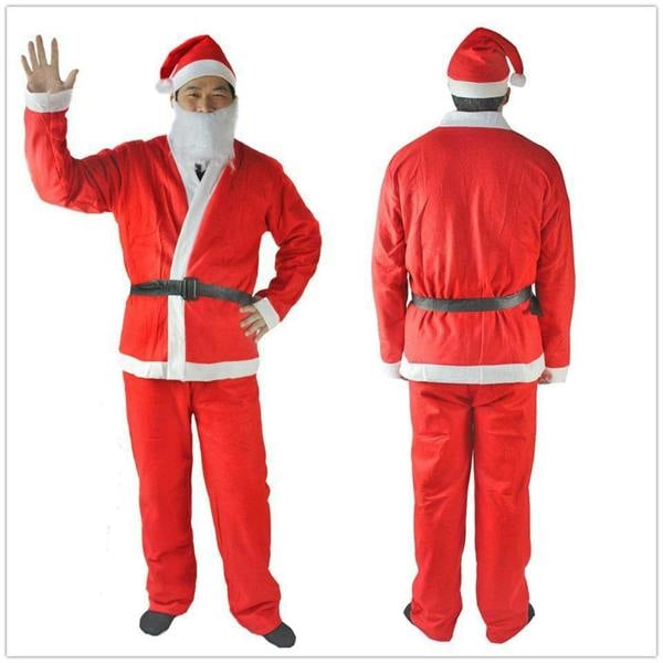 Adult Budget Santa Costume Set, 5 Piece Fancy Dress Outfit with Hat, Beard and Belt image 1