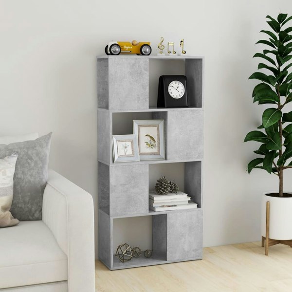 Berkfield Book Cabinet Room Divider Concrete Grey 60x24x124.5 cm