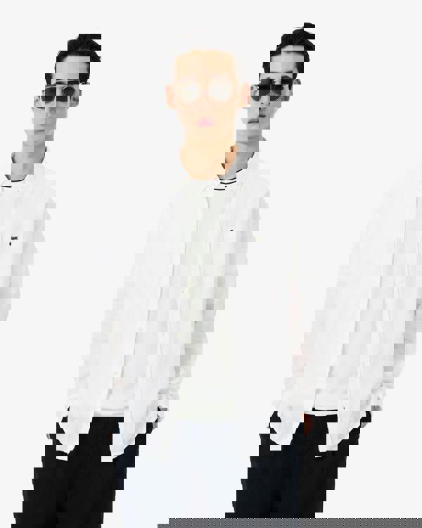 Lacoste Regular Fit Long Sleeve Mens Linen Shirt - White 001