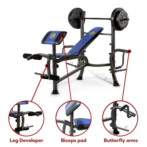 Marcy MWB36780B Weight Bench 35kg Weights Leg Developer Curl Butterfly