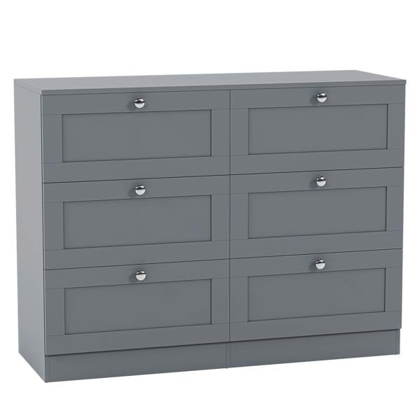 Vida Designs Altino 6 Drawer Chest, Black